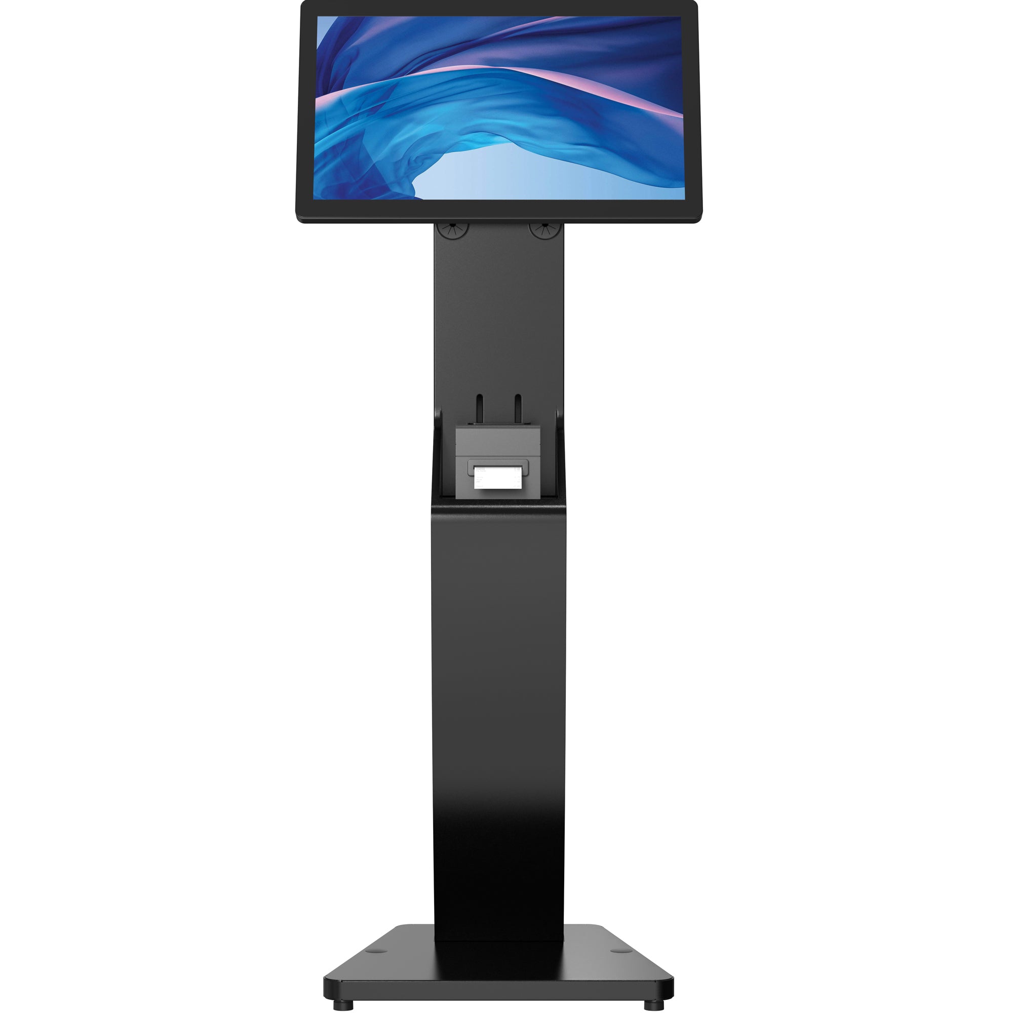 Sleek Floor Stand with Printer Slot for Touchscreen Monitors and Other Displays