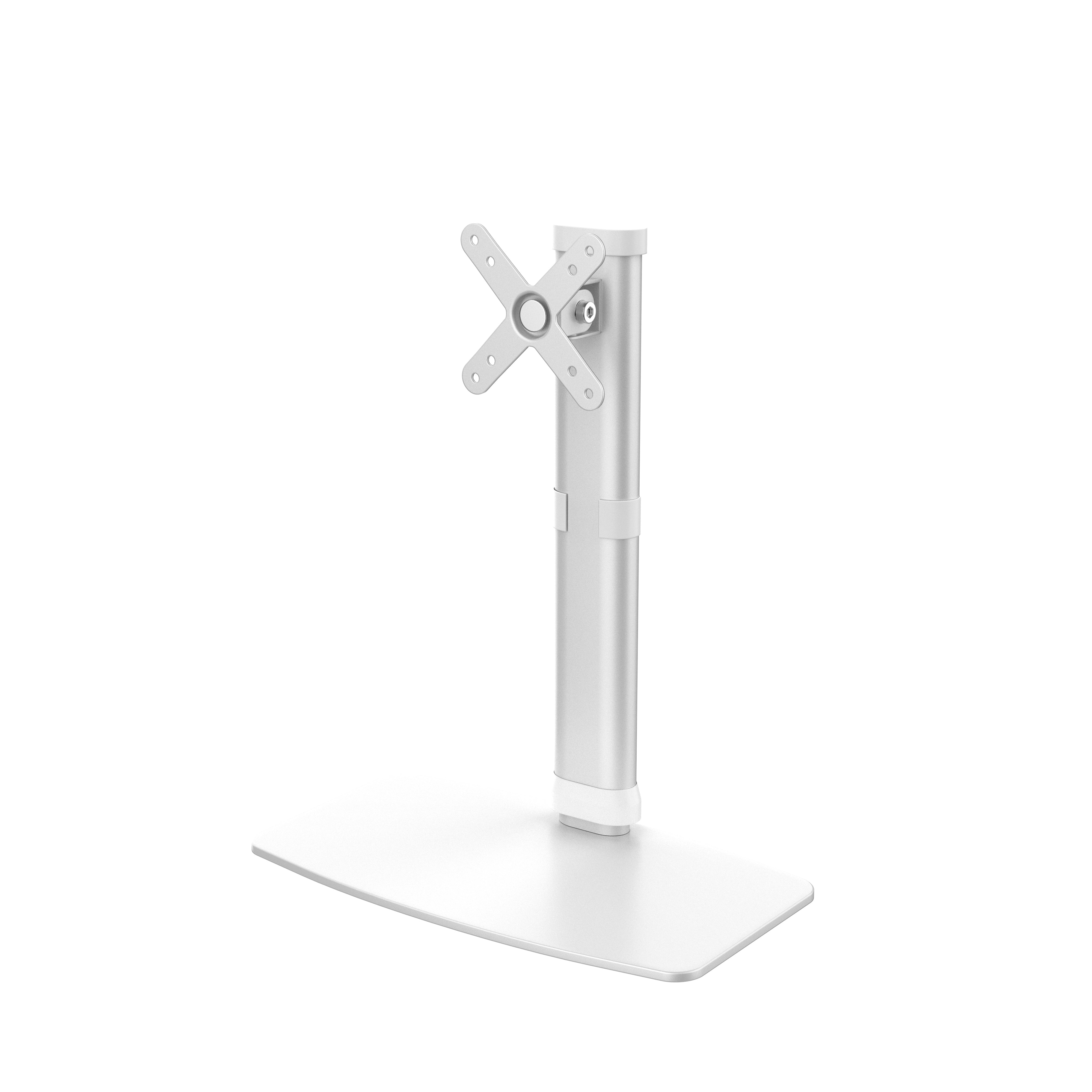 VESA Compatible Desk Stand w/ Height Adjustable Pole (White)