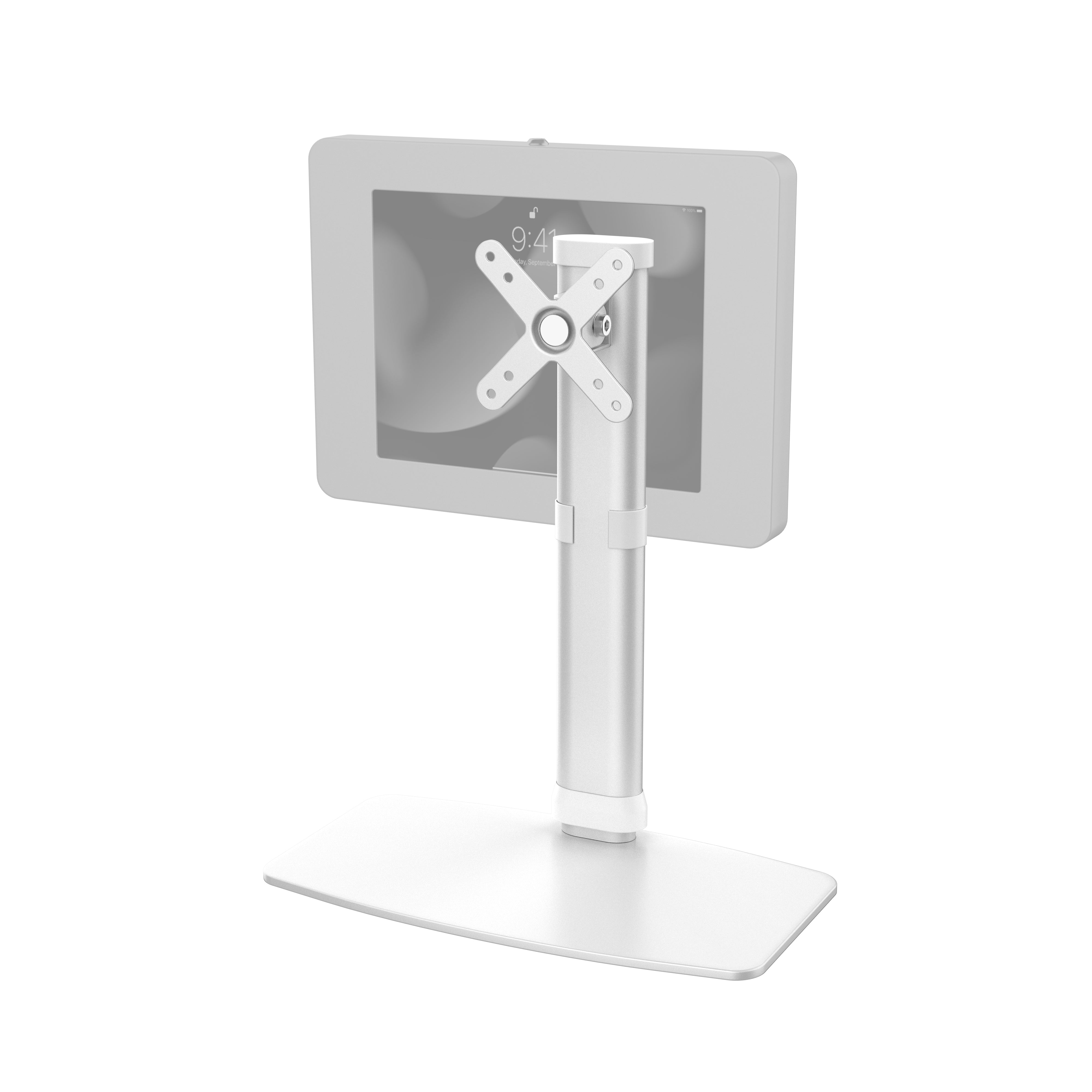 VESA Compatible Desk Stand w/ Height Adjustable Pole (White)