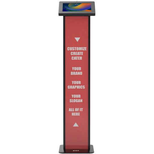 Customizable Premium Locking Floor Stand Kiosk w/ Graphic Card Slot for Branding CTA DIGITAL