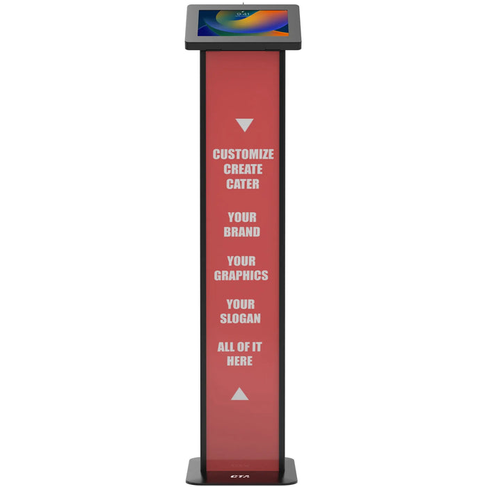 Customizable Premium Locking Floor Stand Kiosk w/ Graphic Card Slot for Branding CTA DIGITAL