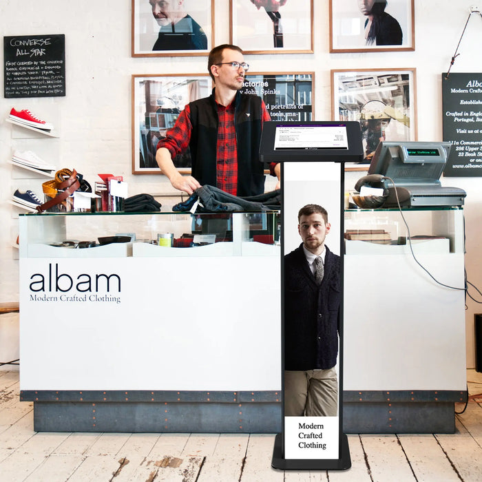Customizable Premium Locking Floor Stand Kiosk w/ Graphic Card Slot for Branding CTA DIGITAL