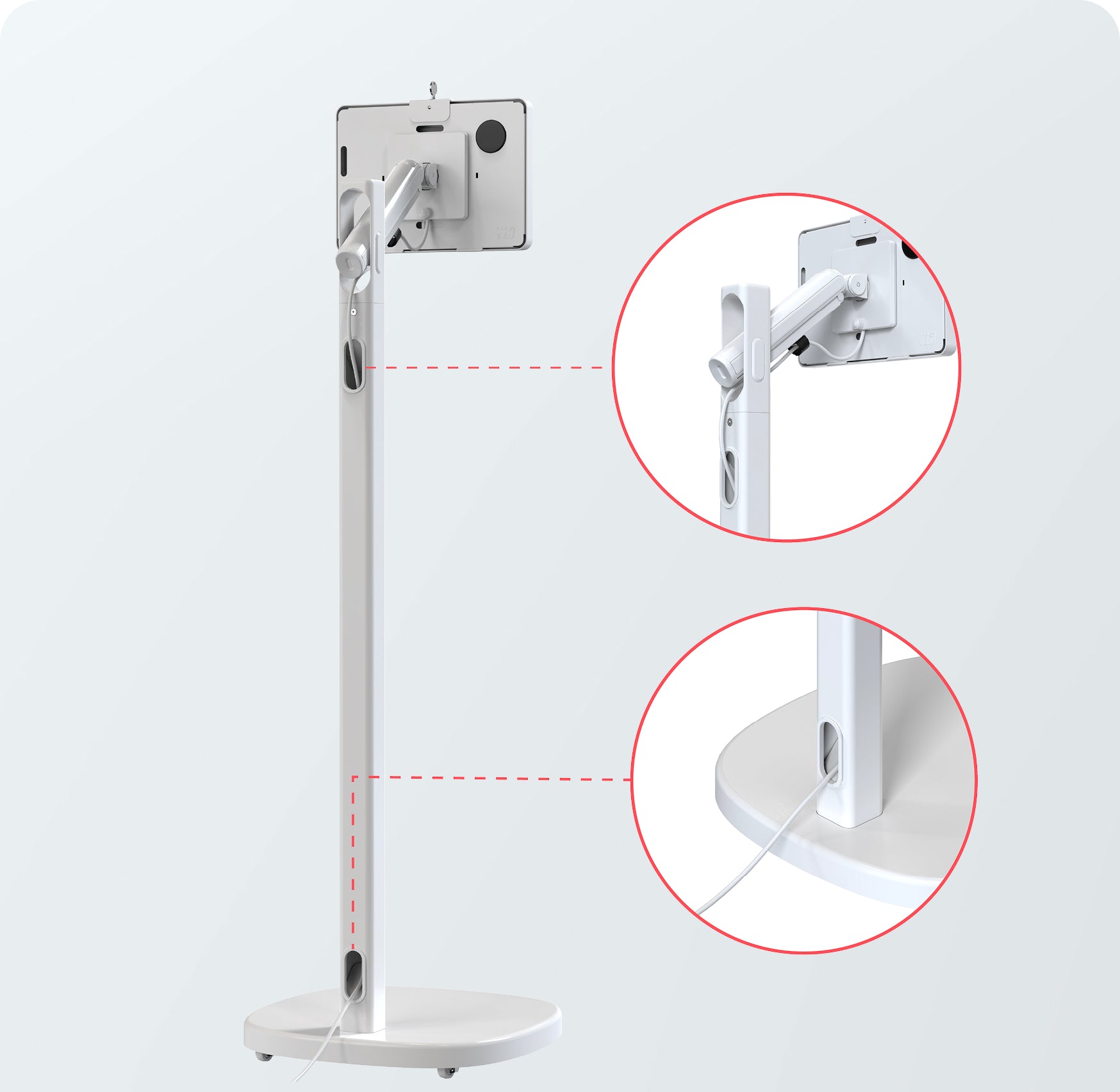 Cable Routing with Clips at Arm and Throughout Body