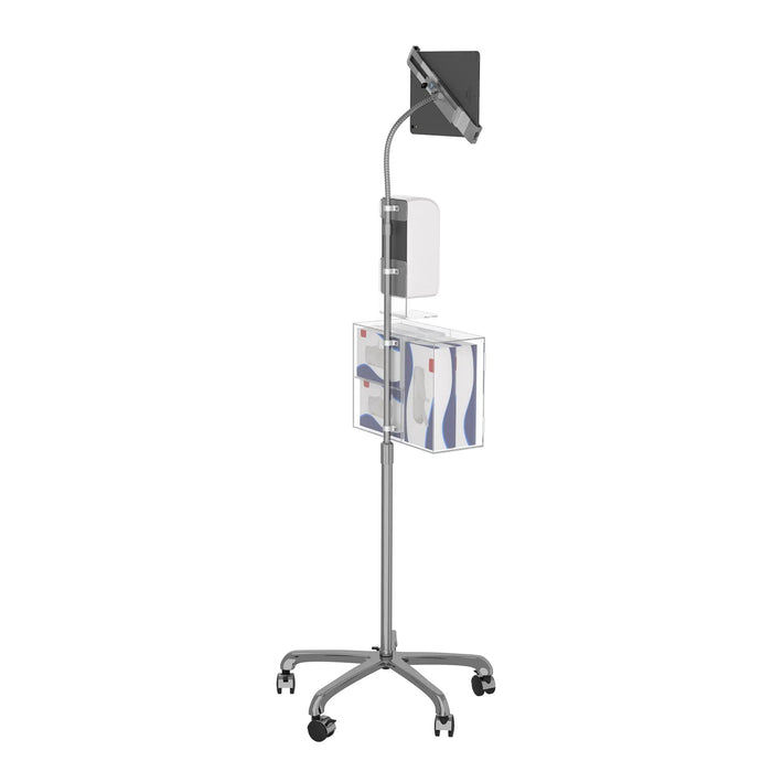 Heavy-Duty Security Gooseneck Floor Stand w/ Sanitizing Station & Automatic Soap Dispenser CTA DIGITAL