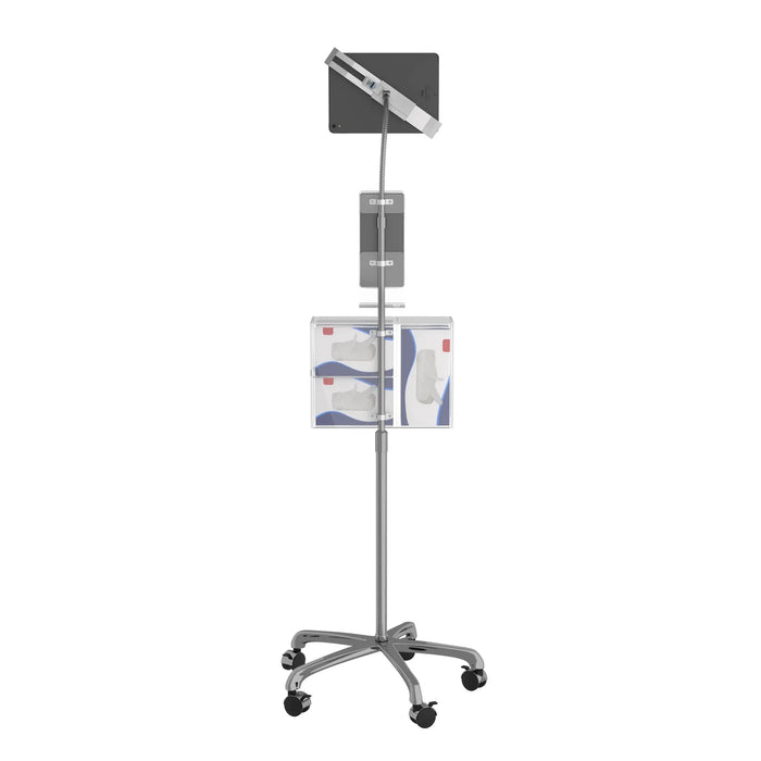 Heavy-Duty Security Gooseneck Floor Stand w/ Sanitizing Station & Automatic Soap Dispenser CTA DIGITAL