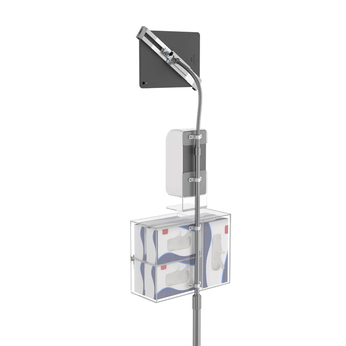 Heavy-Duty Security Gooseneck Floor Stand w/ Sanitizing Station & Automatic Soap Dispenser CTA DIGITAL