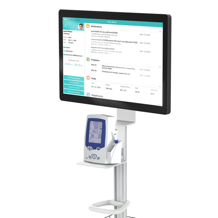 Medical Rolling Cart with Basket, Storage Box, and Handle Add-On Accessories CTA DIGITAL
