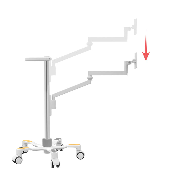 Medical VESA Compatible Articulating Arm Rolling Floor Stand CTA DIGITAL