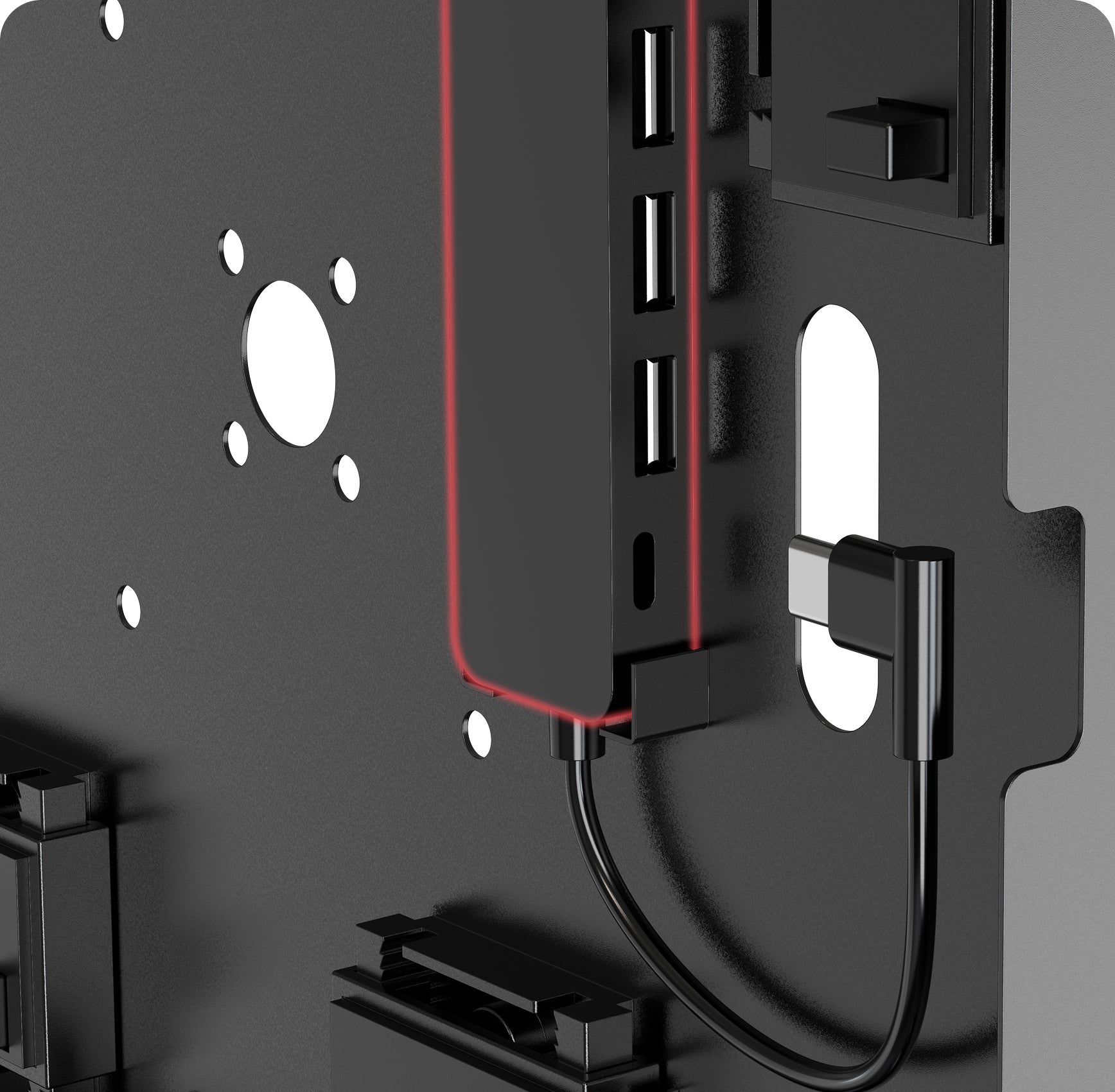 Integrated USB Hub to Connect Tablet to Scanner