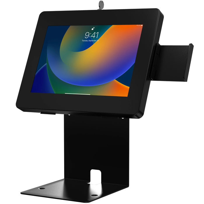 POS Station With Printer Stand and Black Security Enclosure CTA DIGITAL
