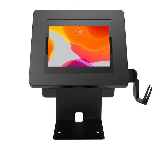 POS Station with Printer Stand, Magnetic Scanner Holder, Card Reader Holder & 2 Security Enclosures CTA DIGITAL