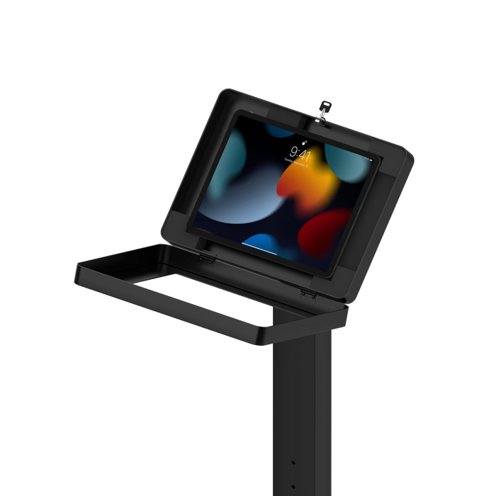 Premium Thin Profile Floor stand with Security Enclosure - CTA DIGITAL