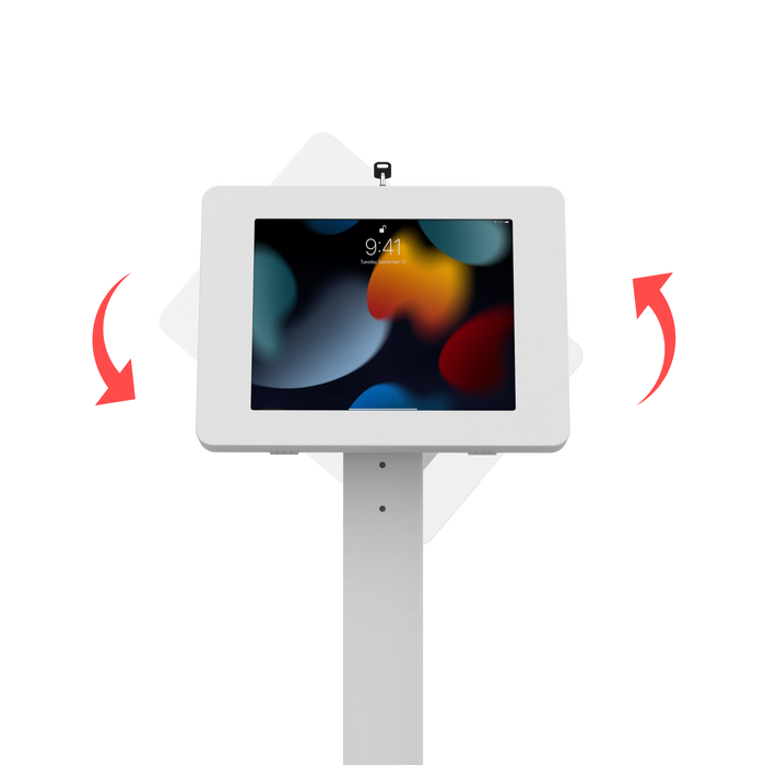 Premium Thin Profile Floor stand with Security Enclosure - CTA DIGITAL