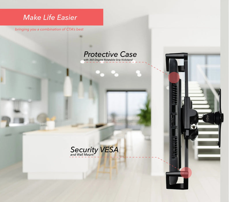 Protective Case with Built-in 360 Degree Rotatable Wall Mount Solution CTA DIGITAL