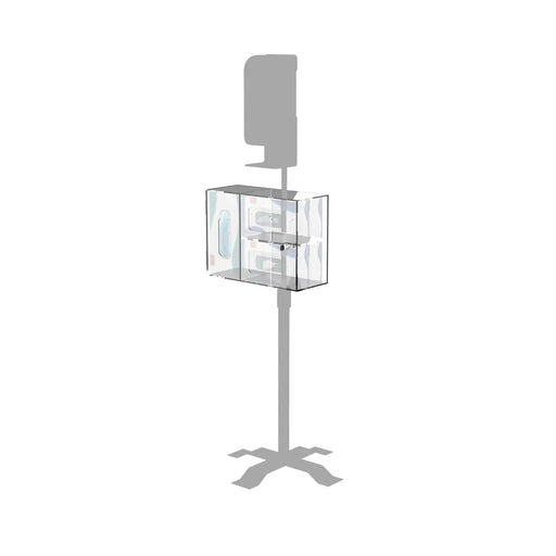 Security Box Acrylic Sanitizing Kit Compartment with VESA Compatibility for both Floor Stands and Wall Placement CTA DIGITAL