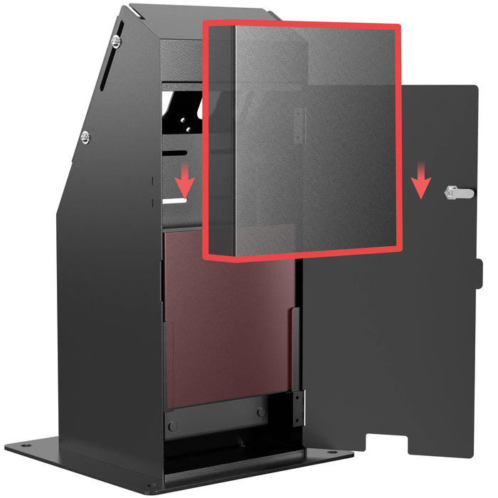 Self Service Kiosk with Printer Compartment and Storage (Black) CTA DIGITAL