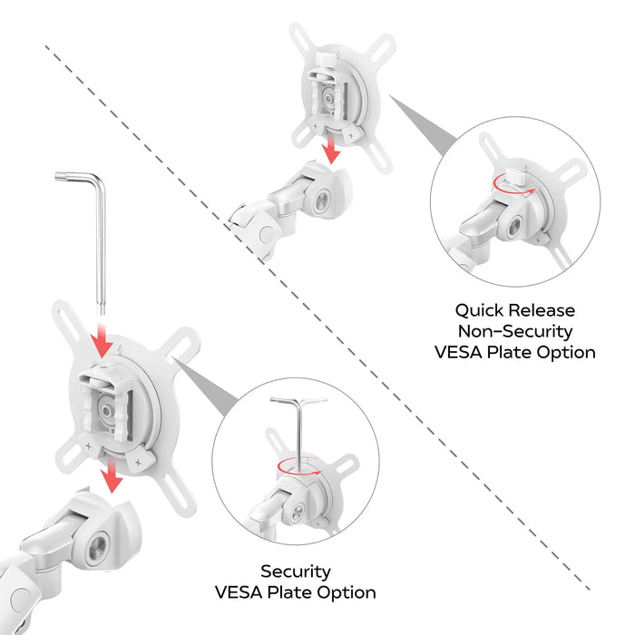 Single Monitor Slim Spring Arm w/ USB Ports CTA DIGITAL