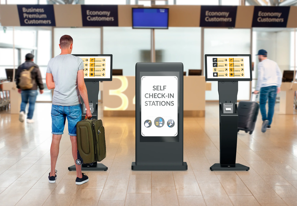 Sleek Floor Stand with Printer Slot for Touchscreen Monitors and Other Displays CTA DIGITAL