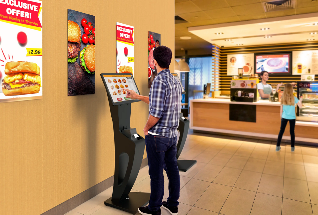 Sleek Floor Stand with Printer Slot for Touchscreen Monitors and Other Displays CTA DIGITAL