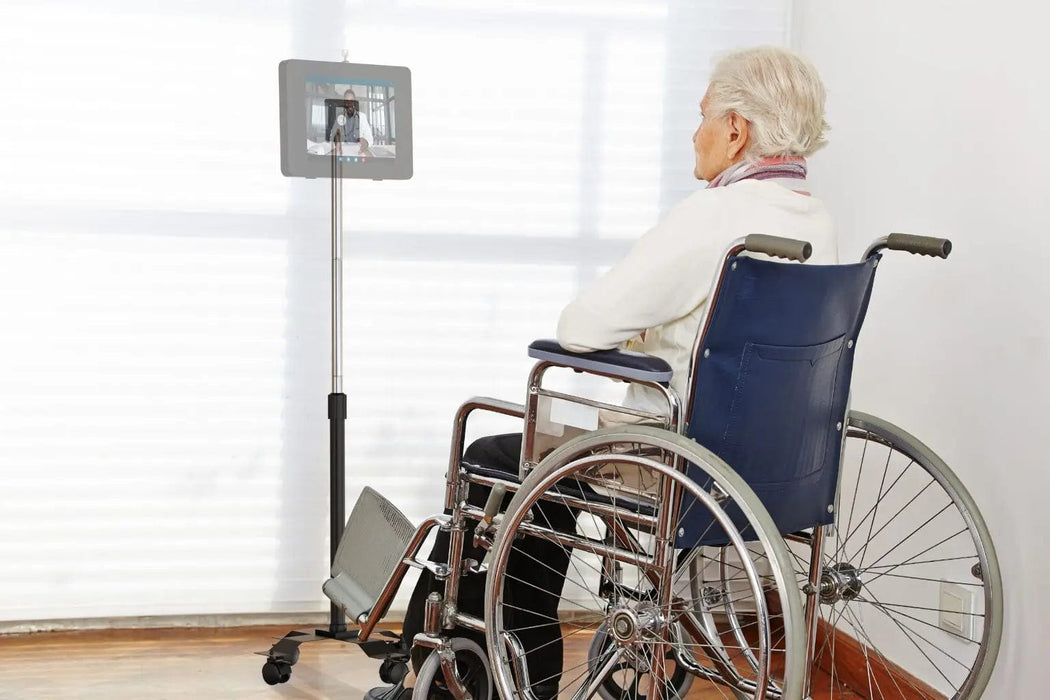VESA-Compatible, Height-Adjustable Rolling Floor Stand CTA DIGITAL