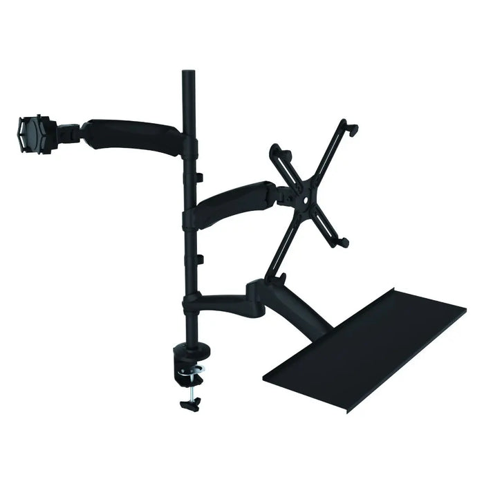 2-in-1 Adjustable Monitor and Tablet Mount Stand with Keyboard Tray CTA DIGITAL