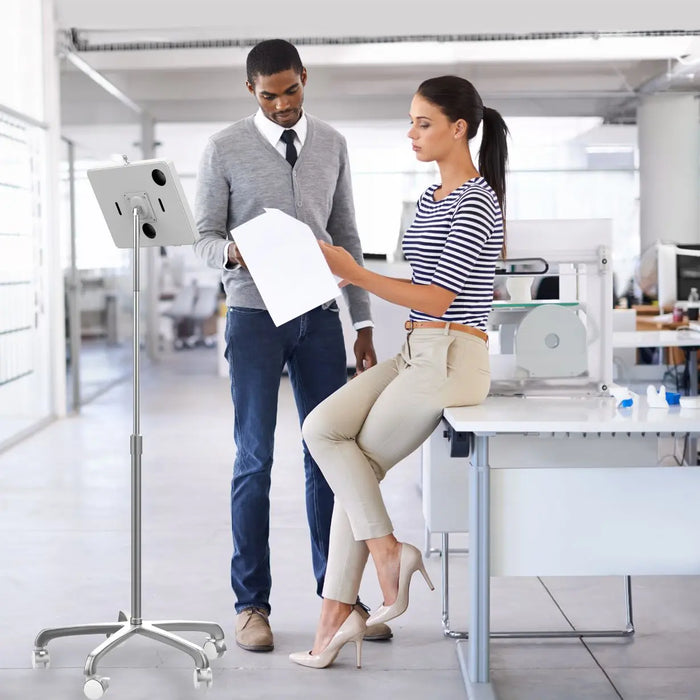 Heavy-Duty Mobile Floor Stand with Universal Security Enclosure CTA DIGITAL