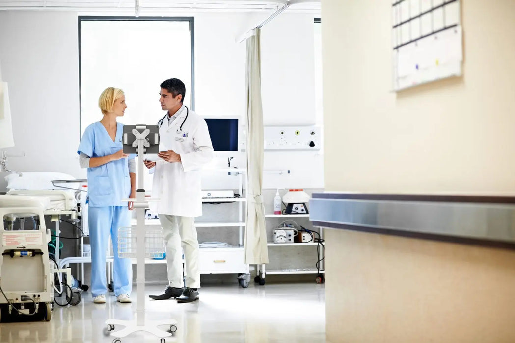Medical Mobile Floor Stand with VESA Tablet Security Holder CTA DIGITAL