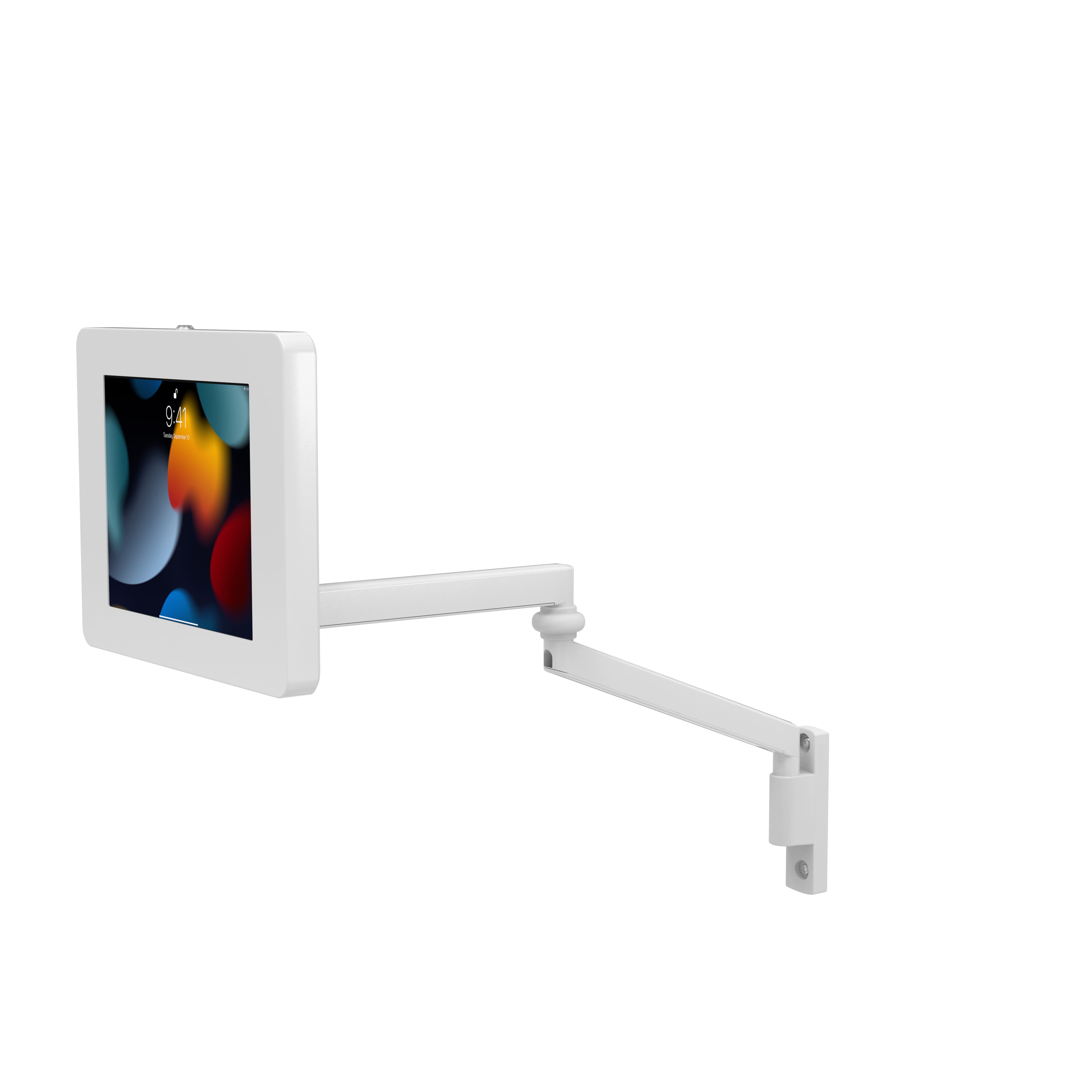Medical Arm Wall Mount w/ Universal Security Enclosure for iPad Gen 7,8,9 & more
