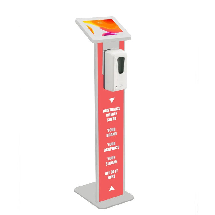 Premium Locking Floor Stand Kiosk w/ Graphic Card Slot & Automatic Soap Dispenser CTA DIGITAL