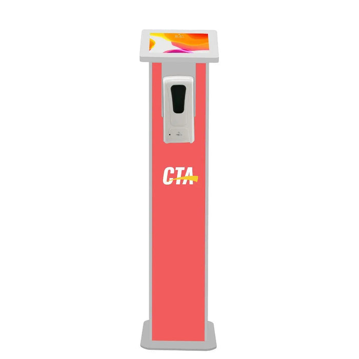 Premium Locking Floor Stand Kiosk w/ Graphic Card Slot & Automatic Soap Dispenser CTA DIGITAL