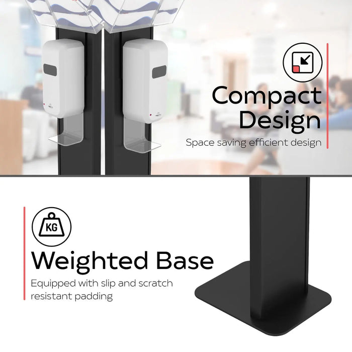 Premium Locking Sanitizing Station Stand with Graphic Card Slot CTA DIGITAL
