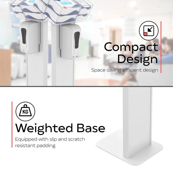 Premium Locking Sanitizing Station Stand with Graphic Card Slot CTA DIGITAL
