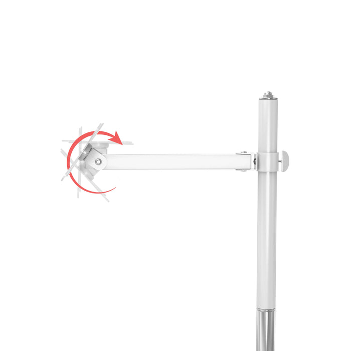 Medical Rolling Cart with VESA Articulating Arm, Basket, and Power Strip Holder CTA DIGITAL