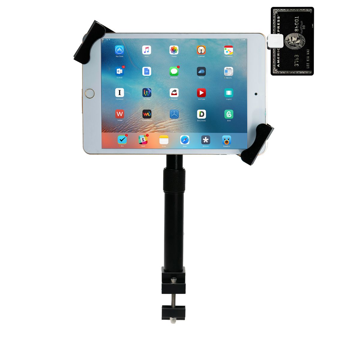 Height-Adjustable Tube-Grip Security Mount for 7-14 Inch Tablets