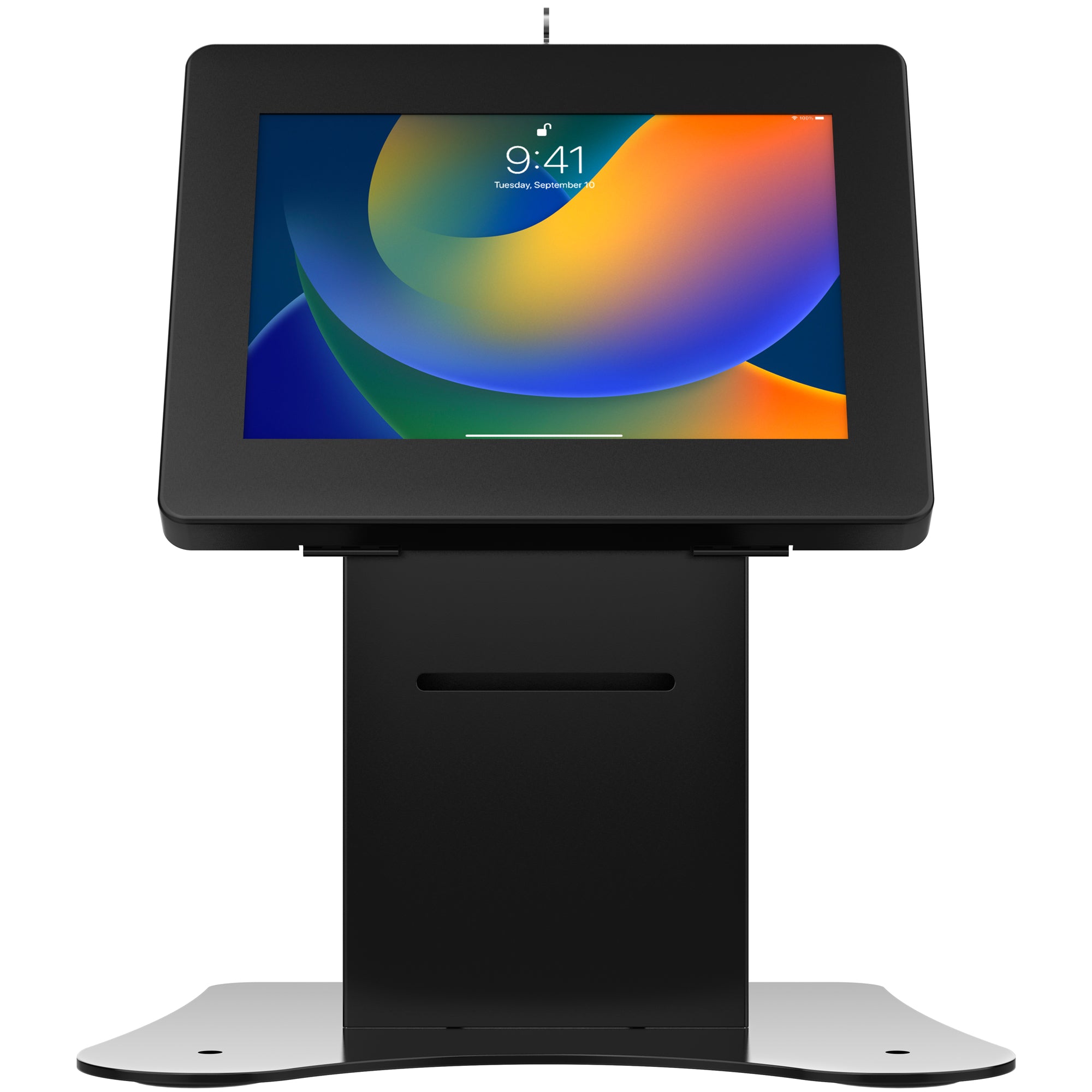 Security Enclosure Desk Mount w/ Printer Shelf Compartment for iPad Air 11 inch - M2 (2024), iPad Pro 11 inch - M4 (2024) & more