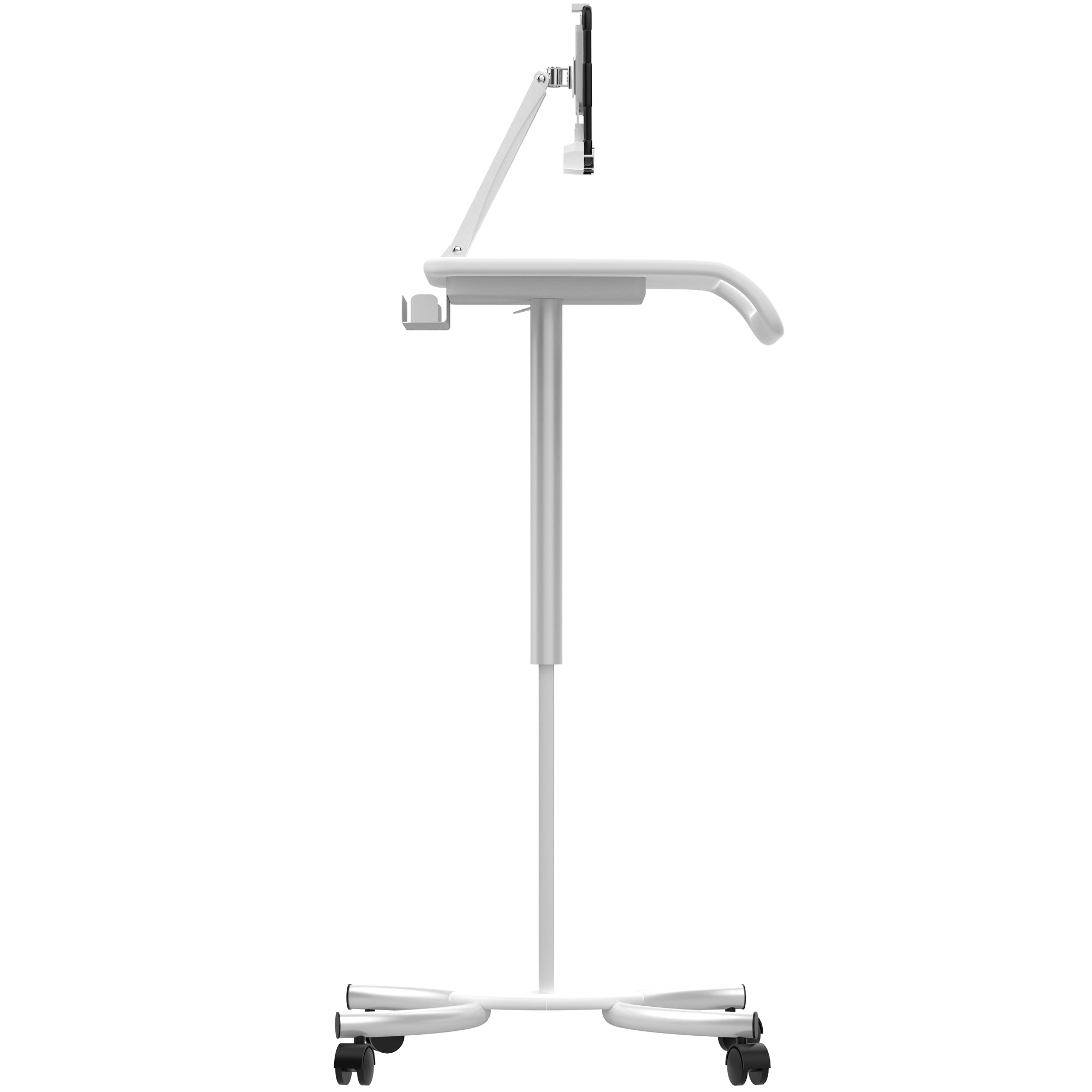 Height-Adjustable Rolling Medical Workstation Cart with VESA Plate