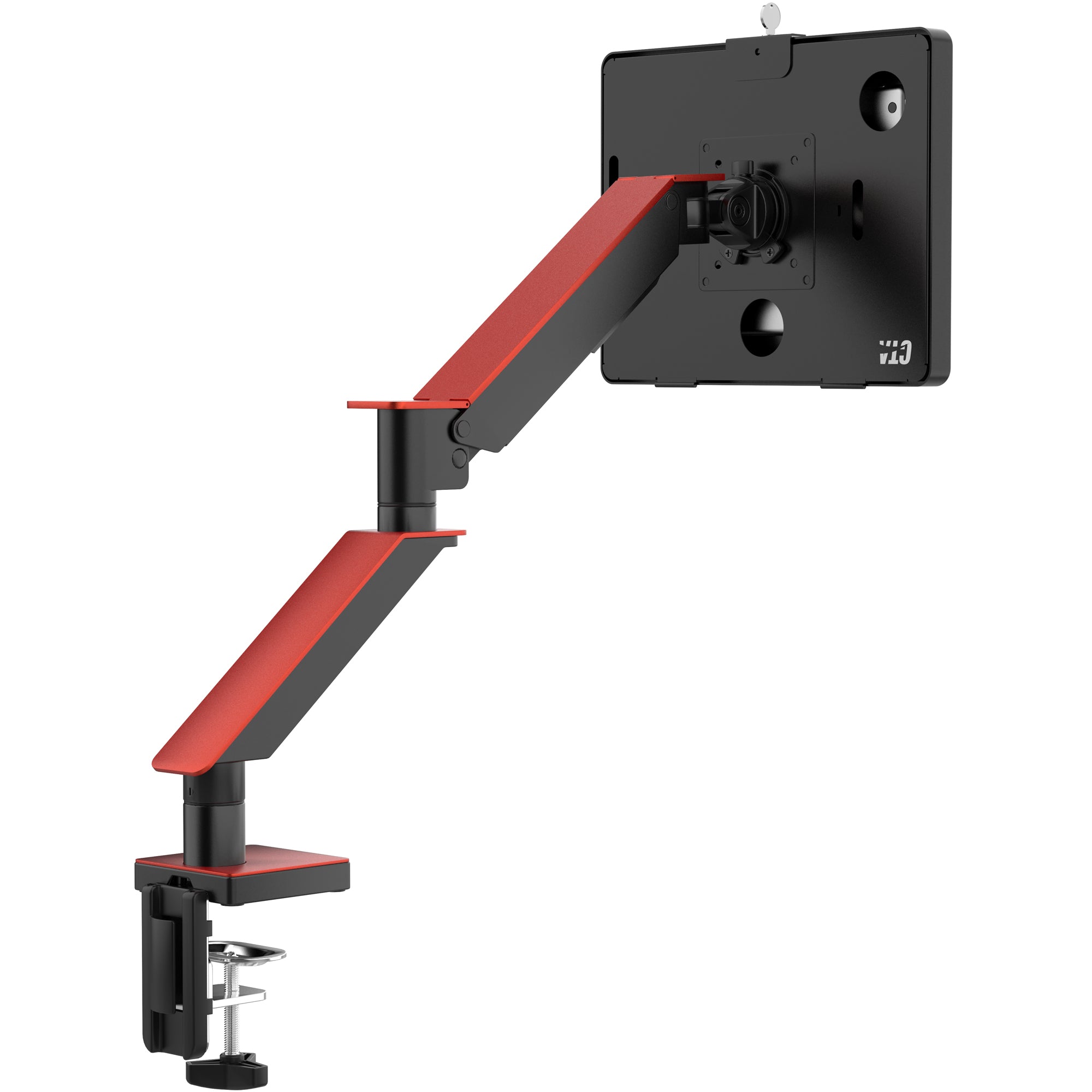 Gas Spring Clamp Mount with 2 USB Ports w/ Enclosure for Medium Size Tablets