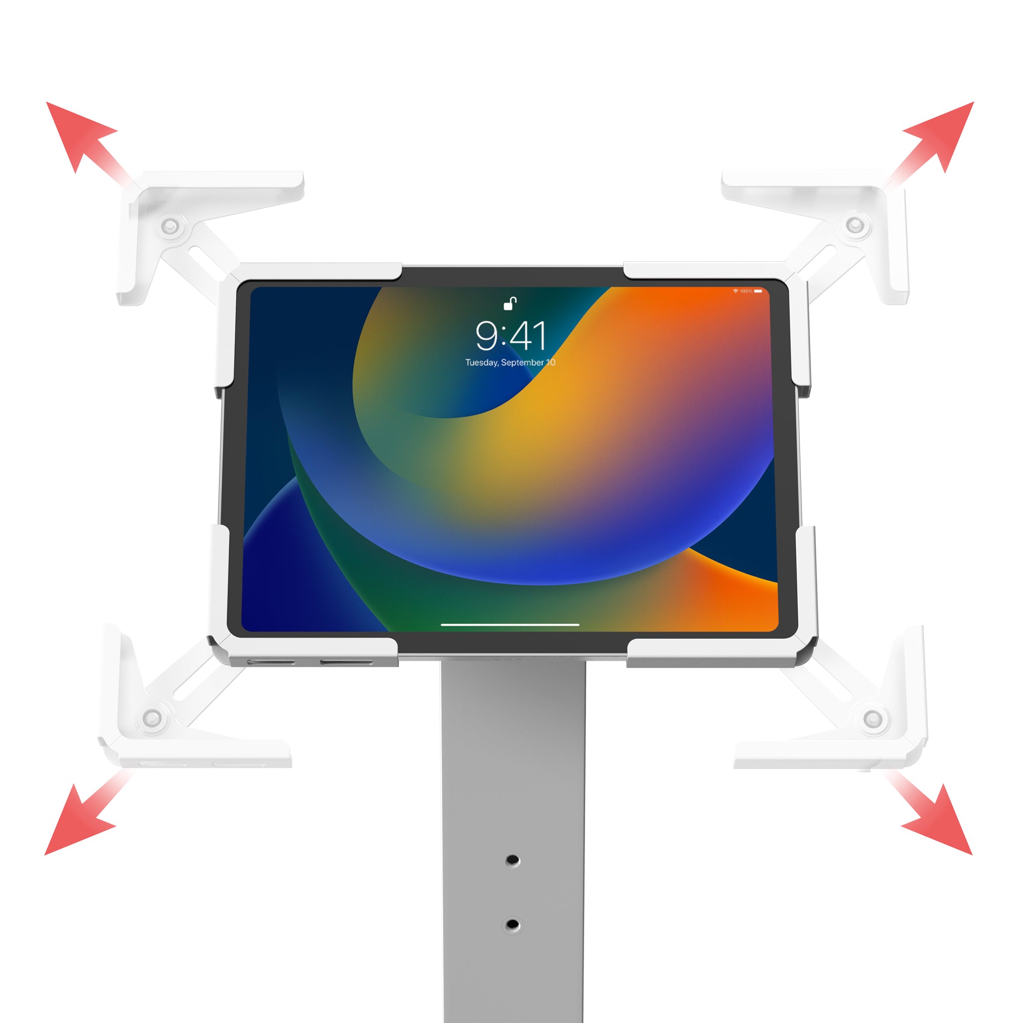 Thin Profile Floor Stand with Universal Holder for 9.7"-12.9" Tablets