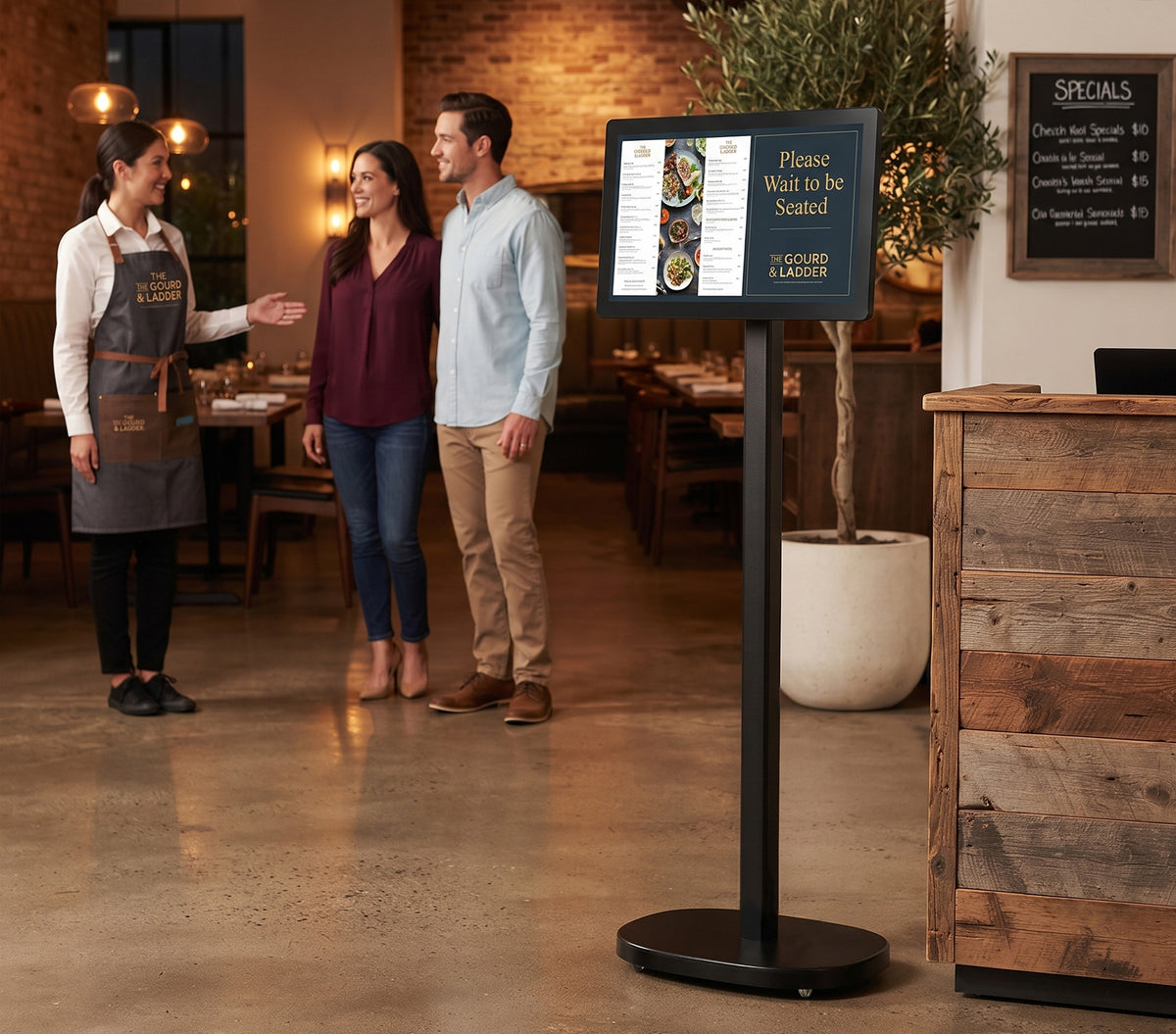 Mobile Rolling Spring Adjustable Floor Stand for Displays up to 22 lbs