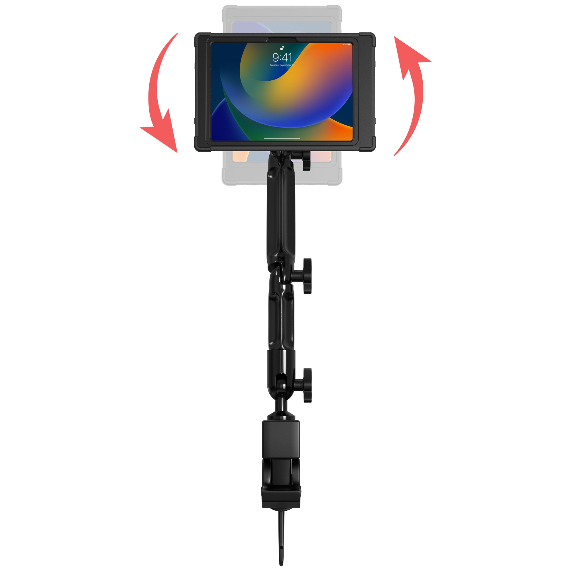 Custom Flex Desk Clamp Mount with Inductive Charging Case Kit