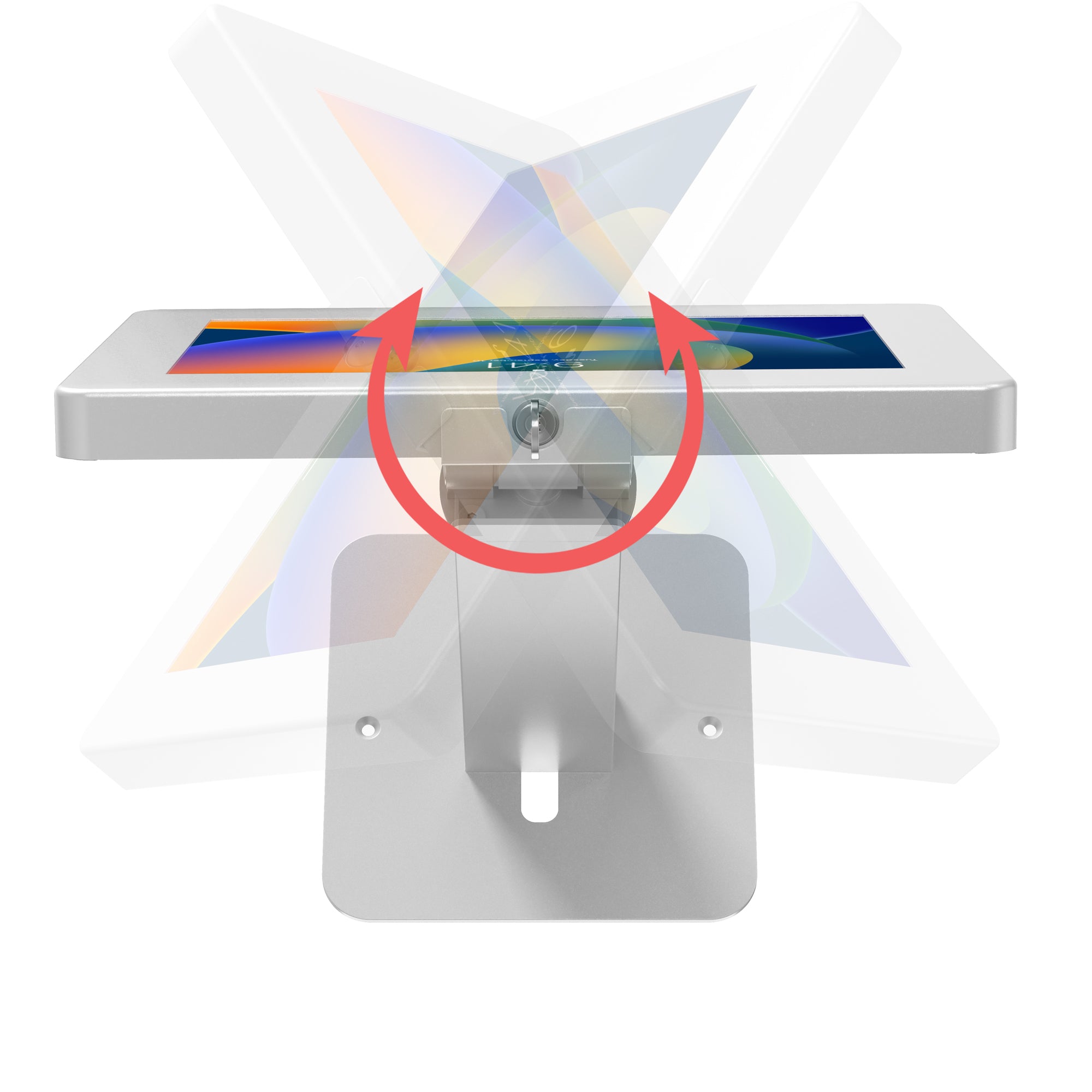 Sleek Rotating Desk Mount with Security Enclosure