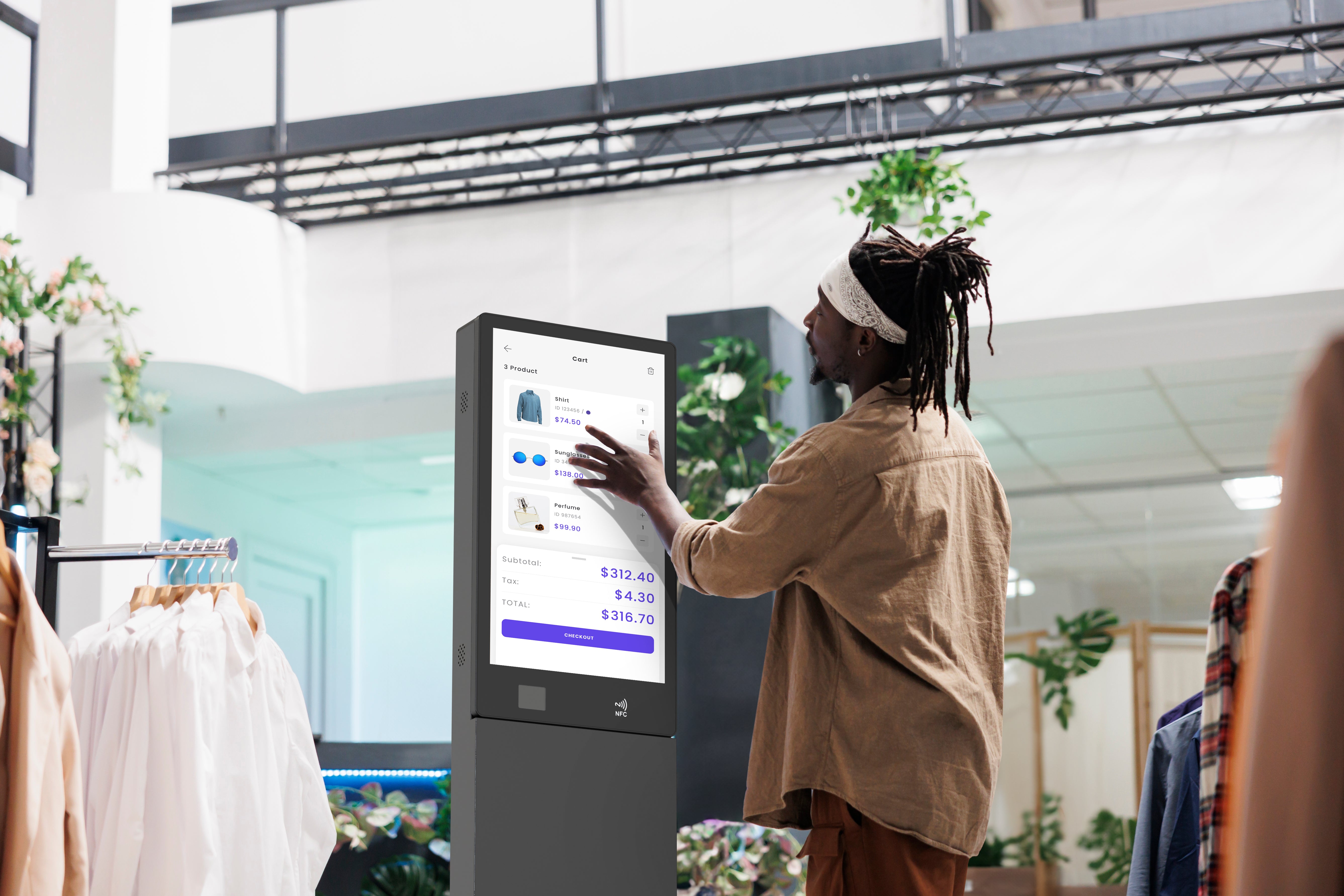 Integrated Indoor Kiosk for Instore Screen 27" Display