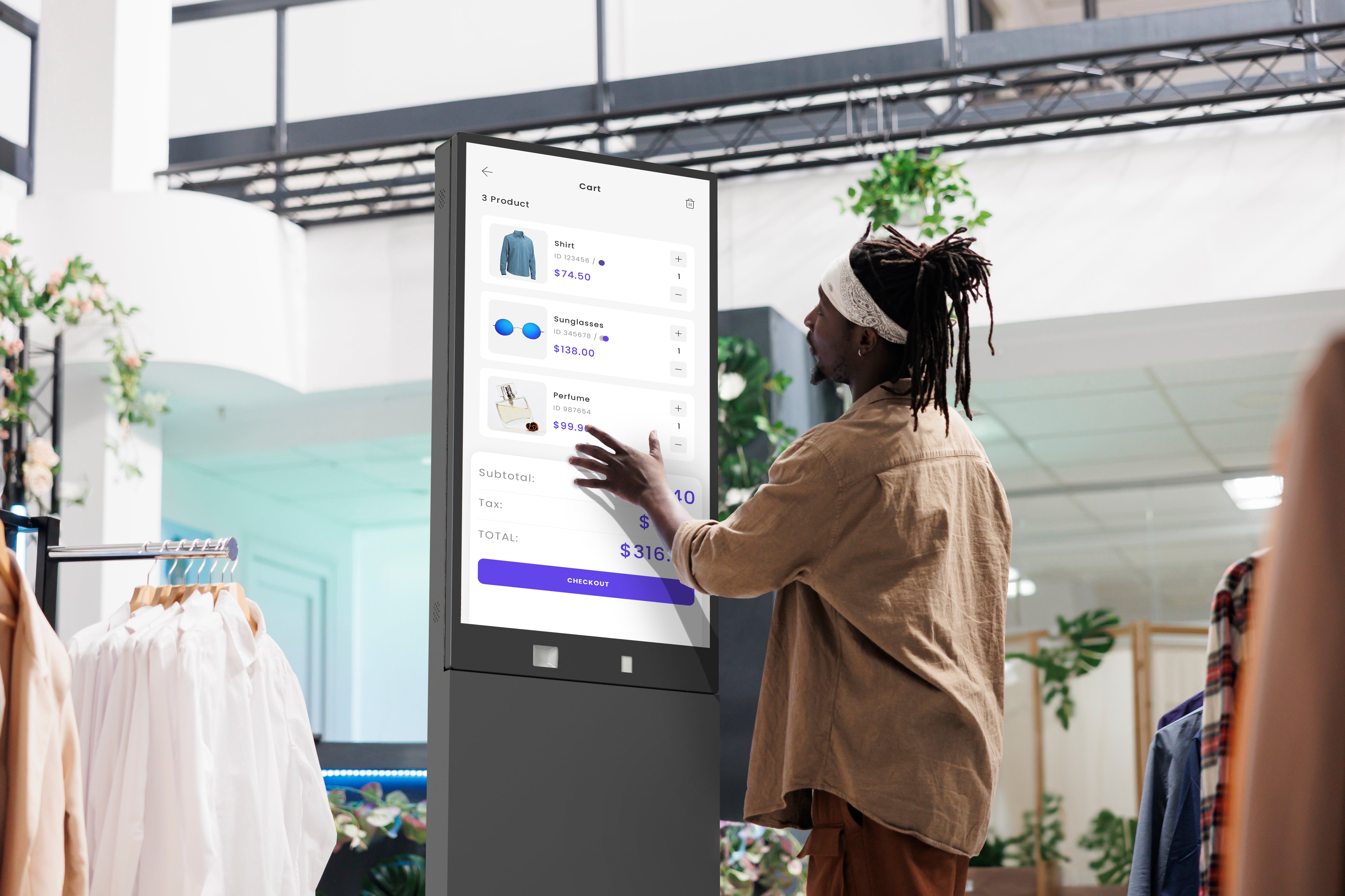 Integrated Indoor Kiosk for Instore Screen 43" Display