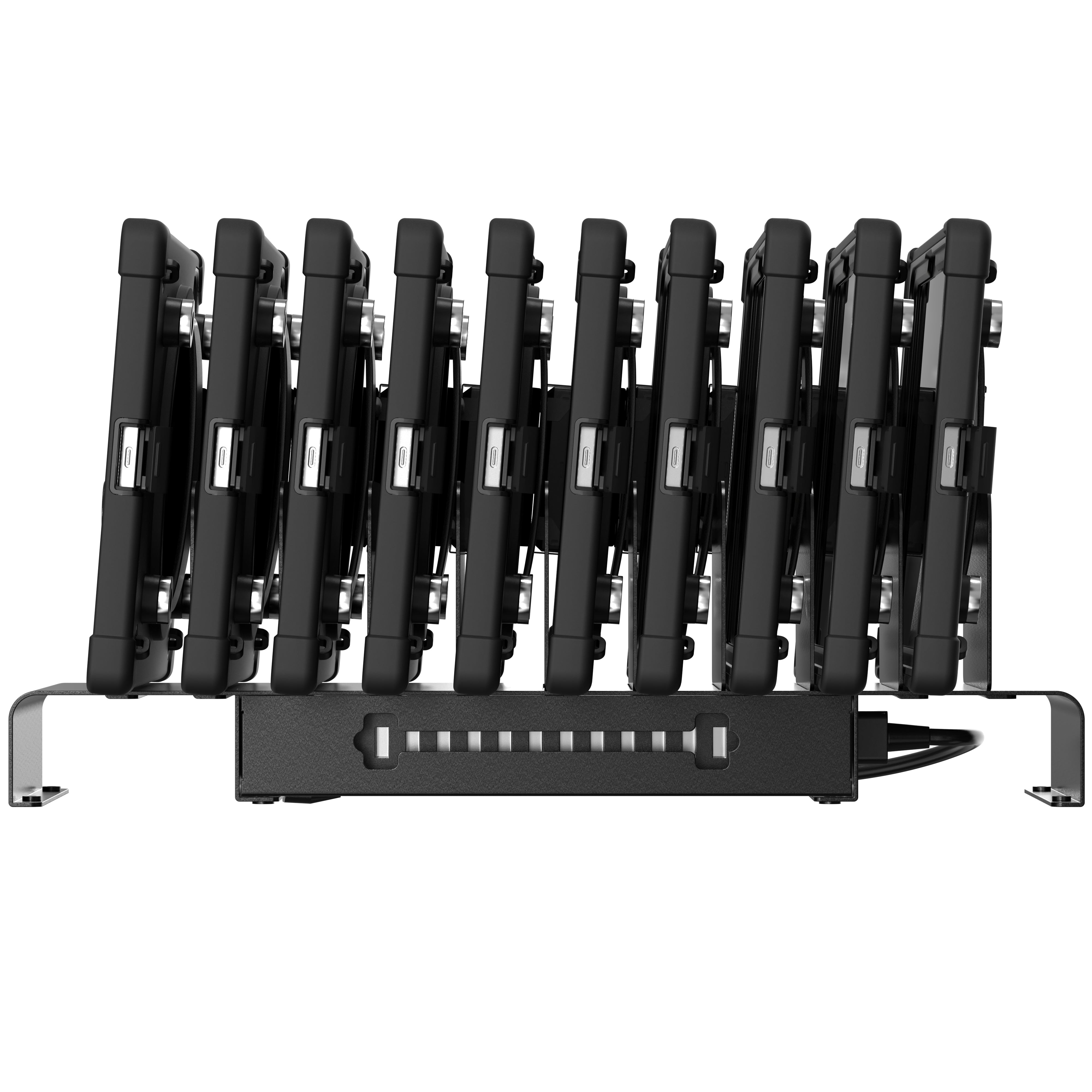 10 Slot Gang Charger w/ 12 Ports for Additional Devices