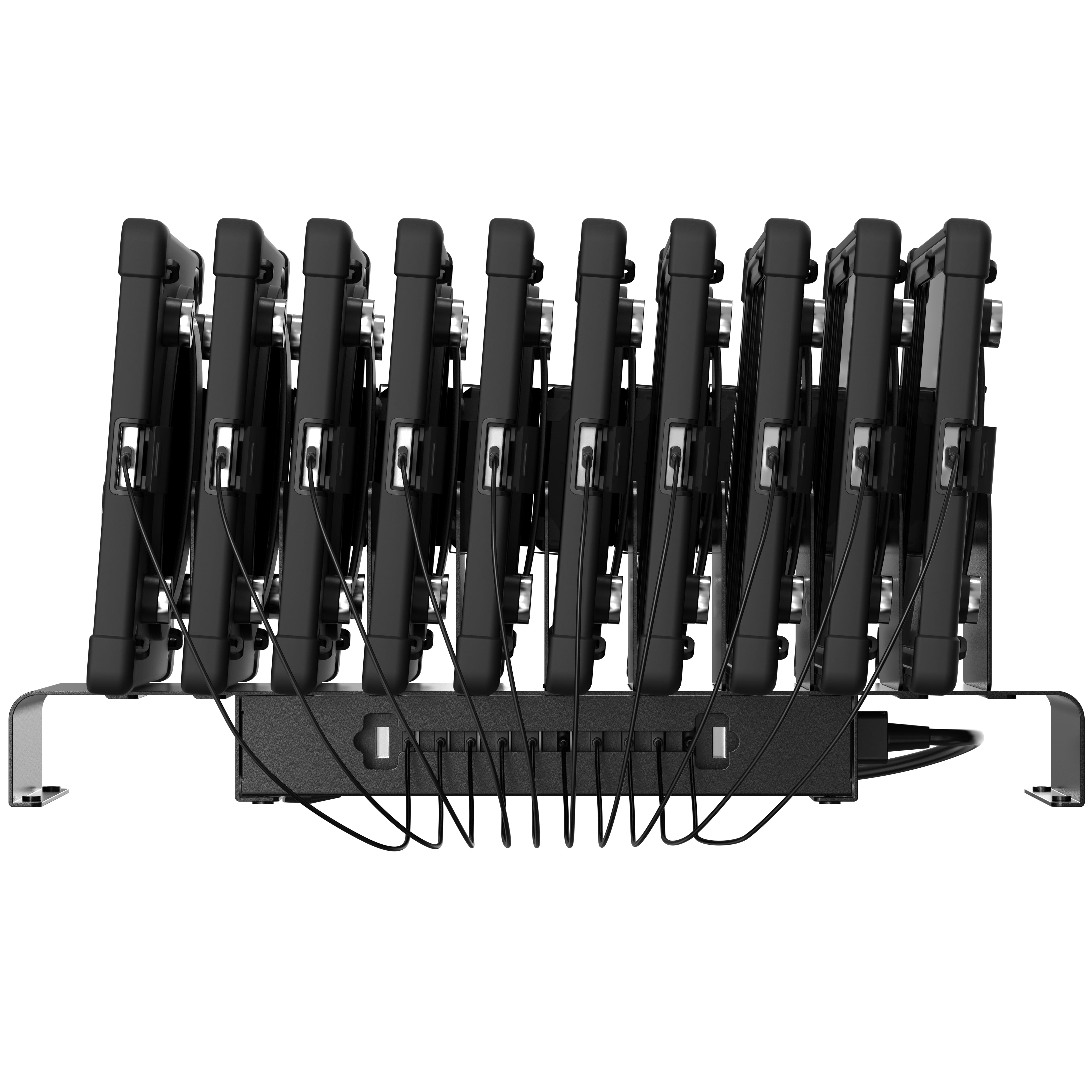 10 Slot Gang Charger w/ 12 Ports for Additional Devices