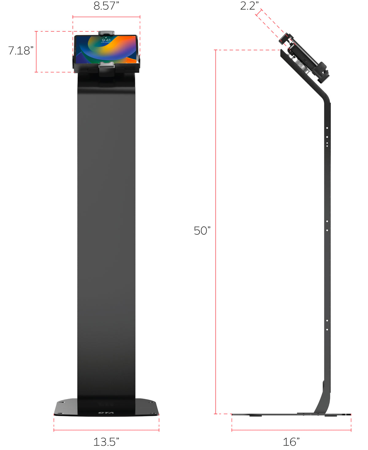 Premium Heavy Duty Floorstand with Premium Universal Tablet Security Holder