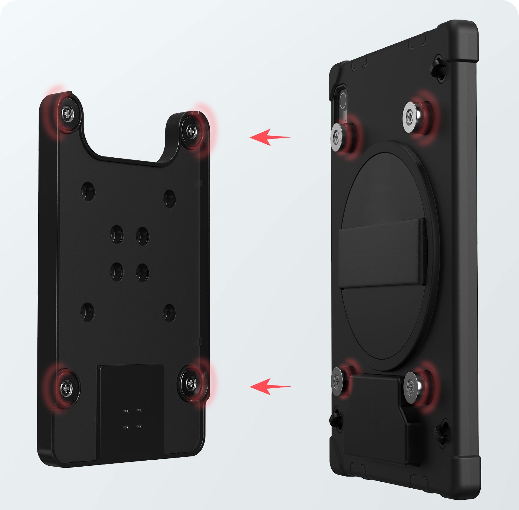 Embedded Magnets Provide  Secure Mounting to Dock