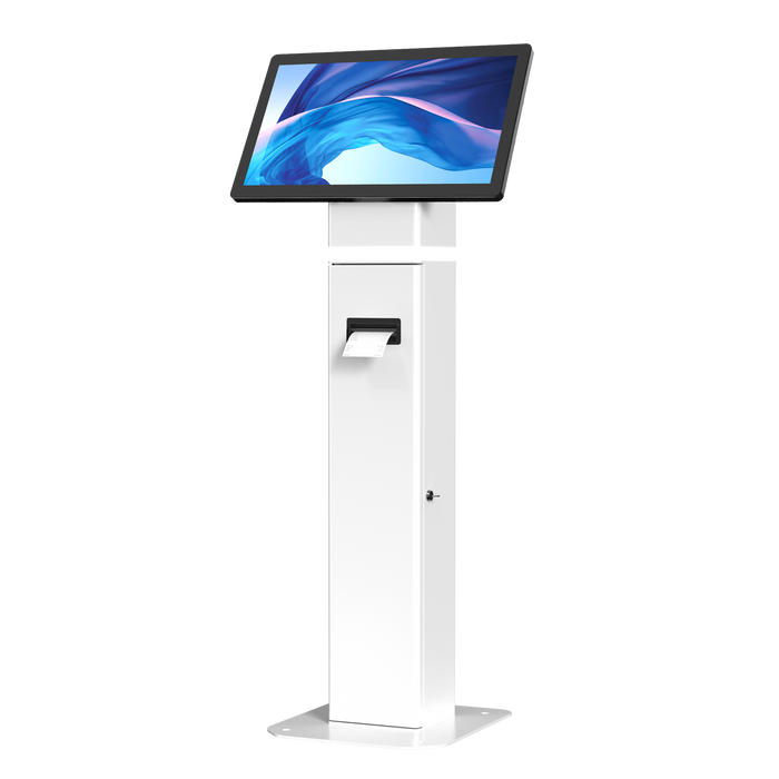 35’ Interactive Kiosk Floor Stand with LED Light and Printer Compartment