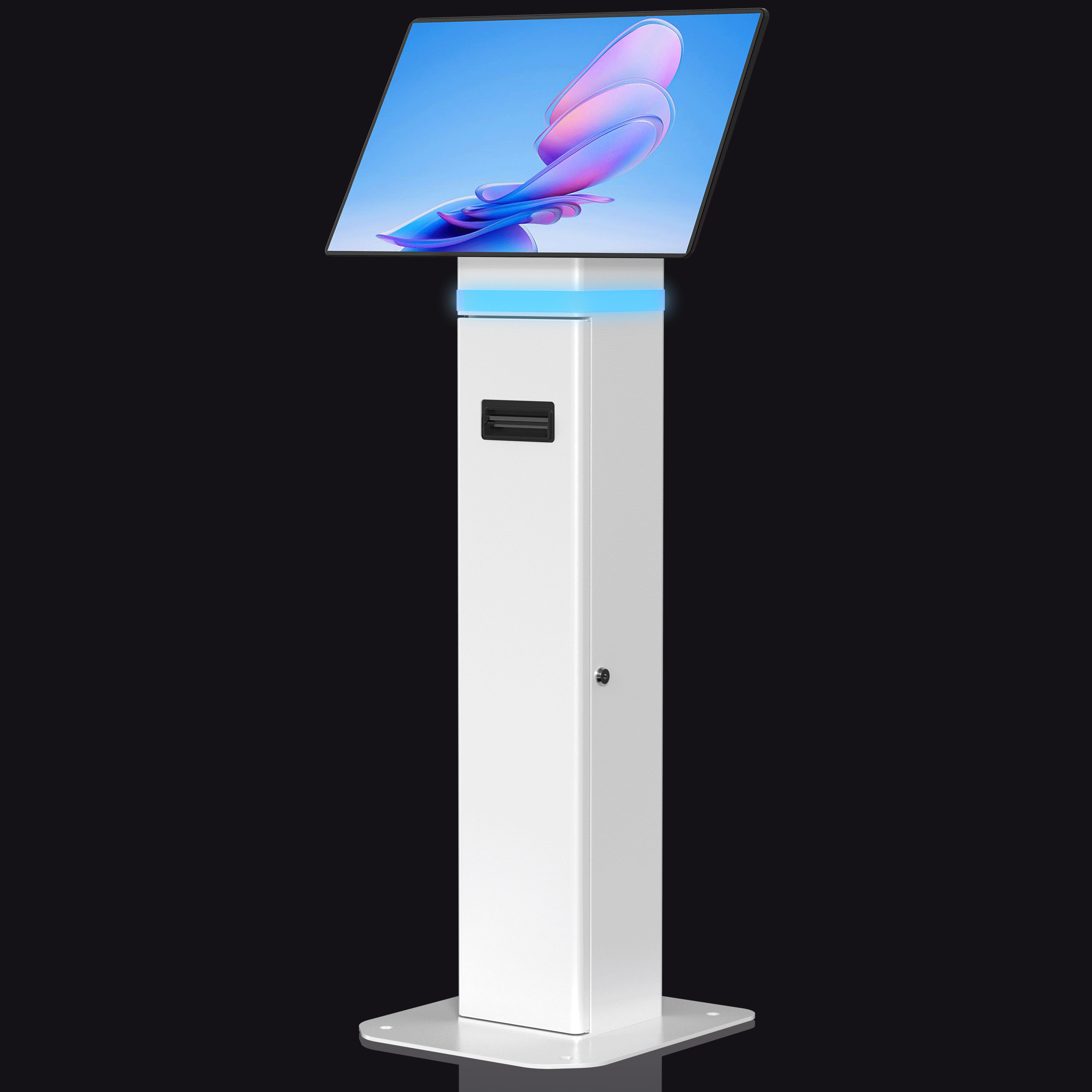 35’ Interactive Kiosk Floor Stand with LED Light and Printer Compartment CTA DIGITAL
