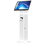 35" Interactive Kiosk Floor Stand with LED Light and Printer Compartment